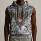 HBCU Black History Legacy Sleeveless Hoodie Word Cloud African Shield Knowledge Book