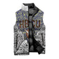 HBCU Black History Legacy Sleeveless Puffer Jacket Word Cloud African Shield Knowledge Book