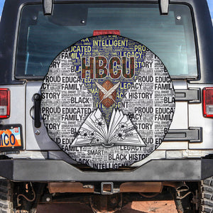 HBCU Black History Legacy Spare Tire Cover Word Cloud African Shield Knowledge Book