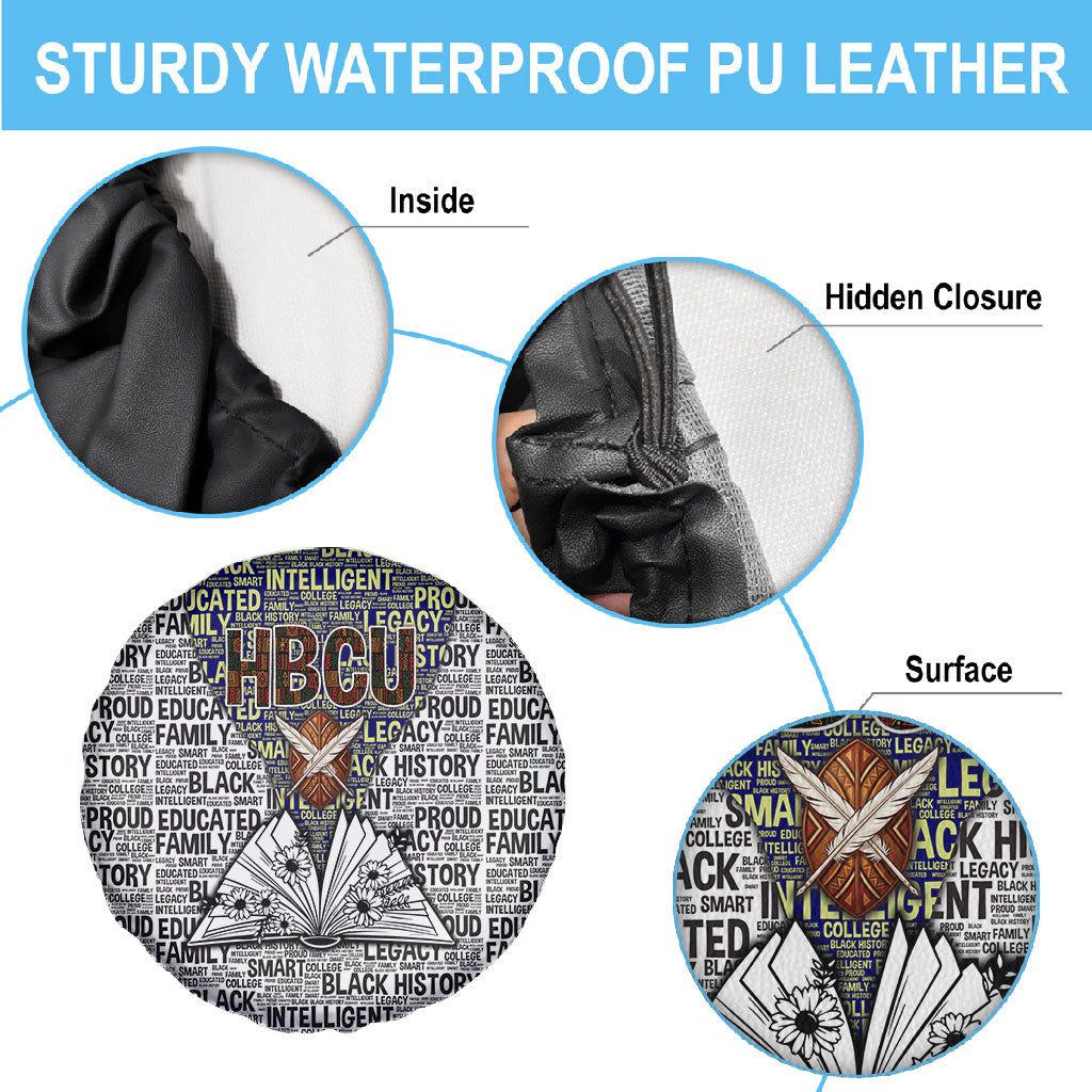 HBCU Black History Legacy Spare Tire Cover Word Cloud African Shield Knowledge Book
