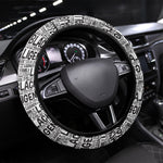 HBCU Black History Legacy Steering Wheel Cover Word Cloud African Shield Knowledge Book