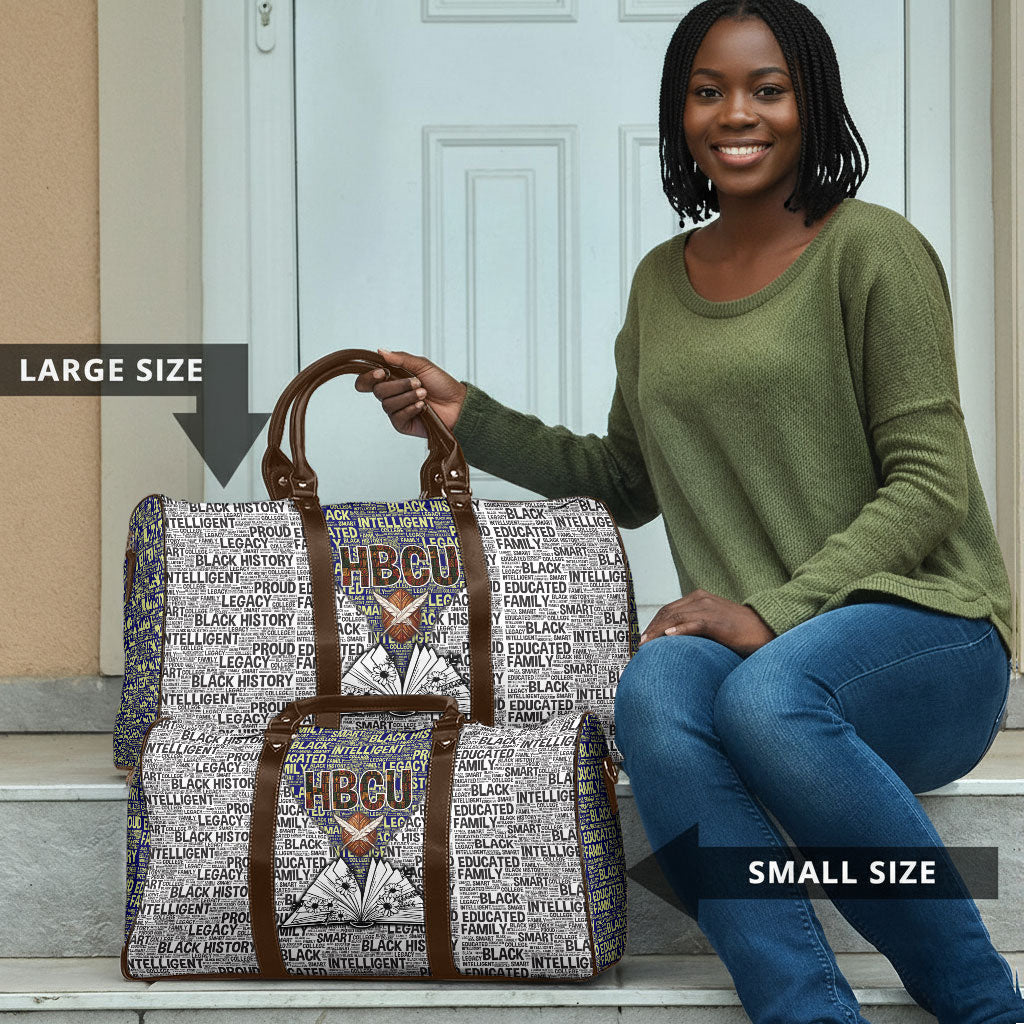 HBCU Black History Legacy Travel Bag Word Cloud African Shield Knowledge Book