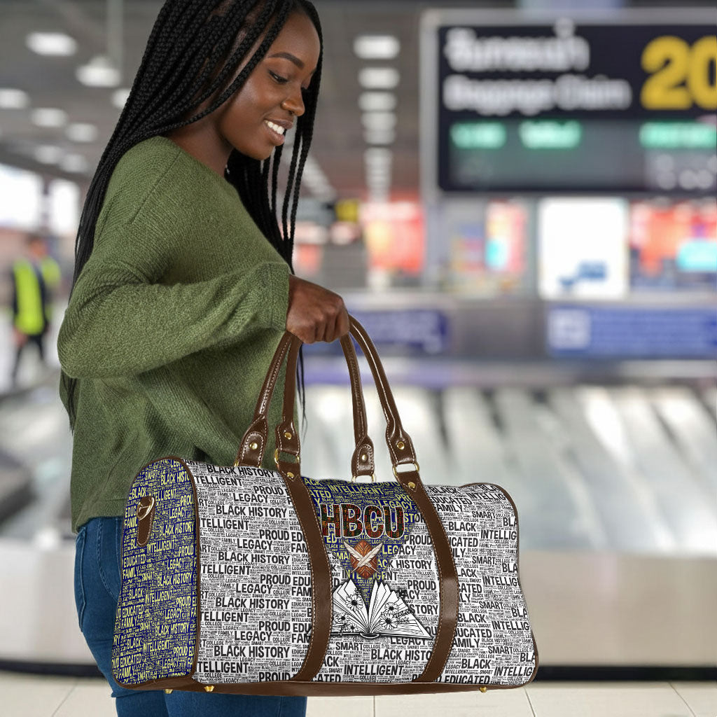 HBCU Black History Legacy Travel Bag Word Cloud African Shield Knowledge Book