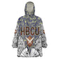 HBCU Black History Legacy Wearable Blanket Hoodie Word Cloud African Shield Knowledge Book