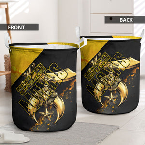 Nobles Shriners Pharaoh Laundry Basket Egyptian Pharaoh King Tut Art With Gold Scimitar Emblem