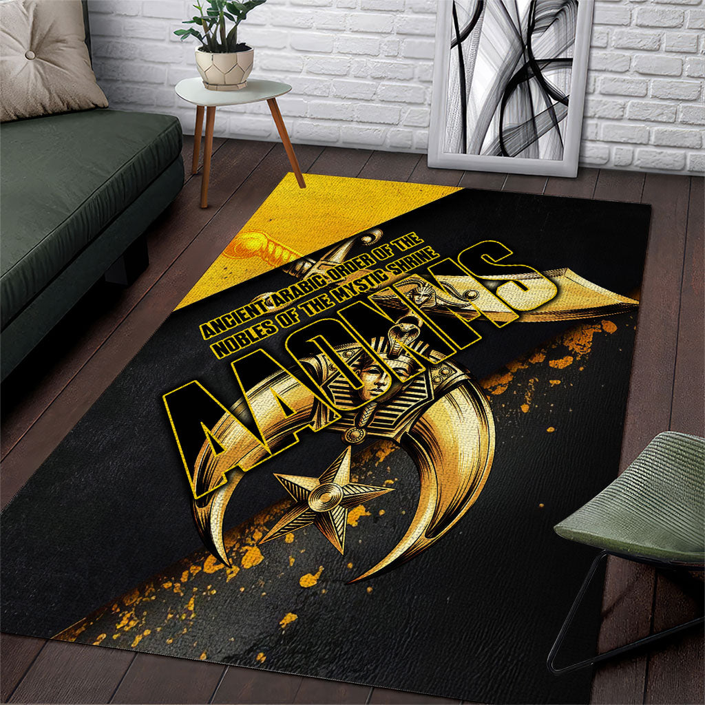 Nobles Shriners Pharaoh Area Rug Egyptian Pharaoh King Tut Art With Gold Scimitar Emblem