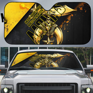 Nobles Shriners Pharaoh Auto Sun Shade Egyptian Pharaoh King Tut Art With Gold Scimitar Emblem
