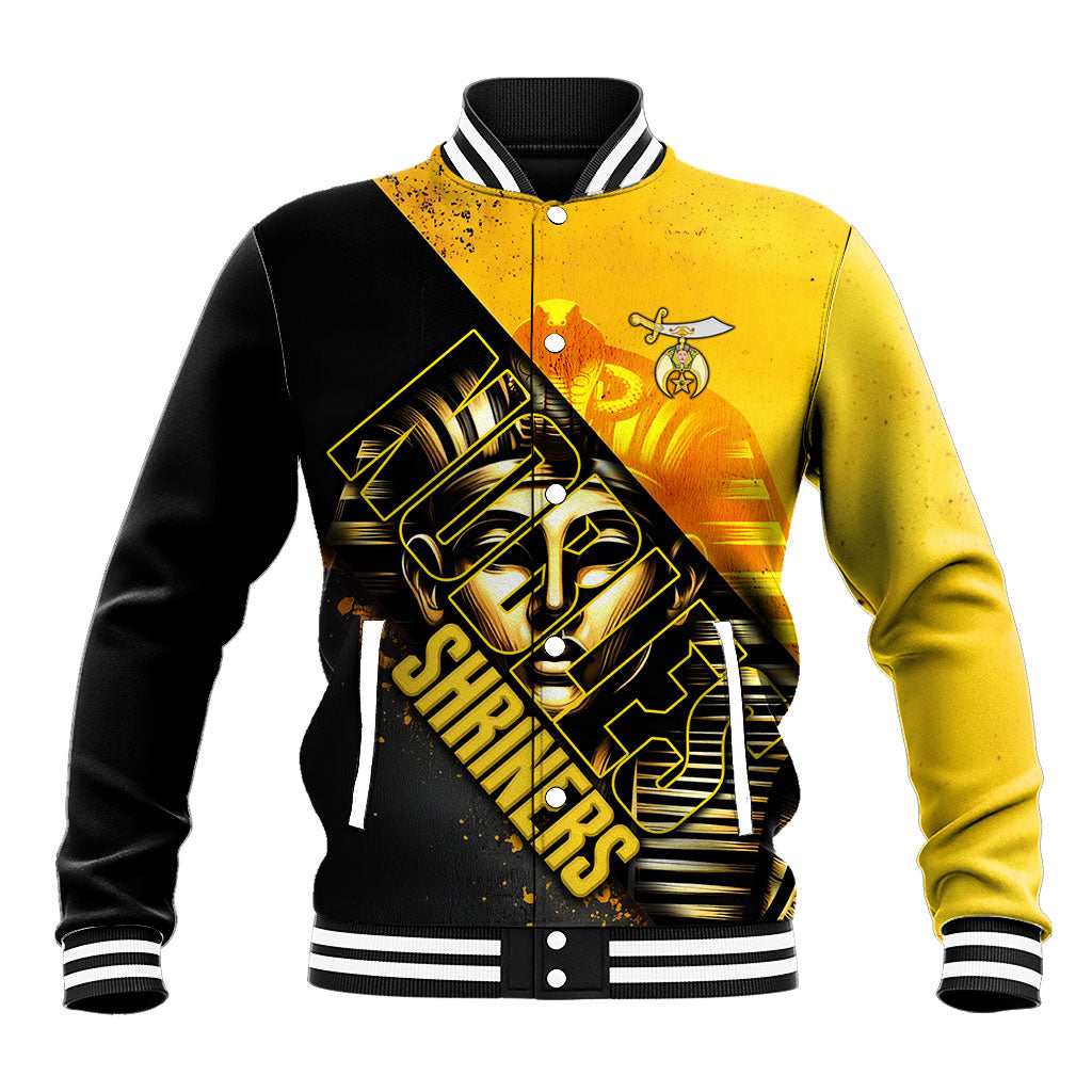 Nobles Shriners Pharaoh Baseball Jacket Egyptian Pharaoh King Tut Art With Gold Scimitar Emblem
