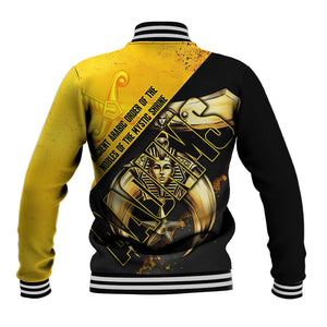Nobles Shriners Pharaoh Baseball Jacket Egyptian Pharaoh King Tut Art With Gold Scimitar Emblem