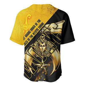 Nobles Shriners Pharaoh Baseball Jersey Egyptian Pharaoh King Tut Art With Gold Scimitar Emblem