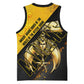 Nobles Shriners Pharaoh Basketball Jersey Egyptian Pharaoh King Tut Art With Gold Scimitar Emblem