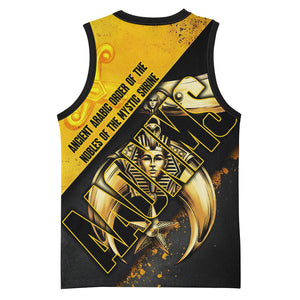 Nobles Shriners Pharaoh Basketball Jersey Egyptian Pharaoh King Tut Art With Gold Scimitar Emblem
