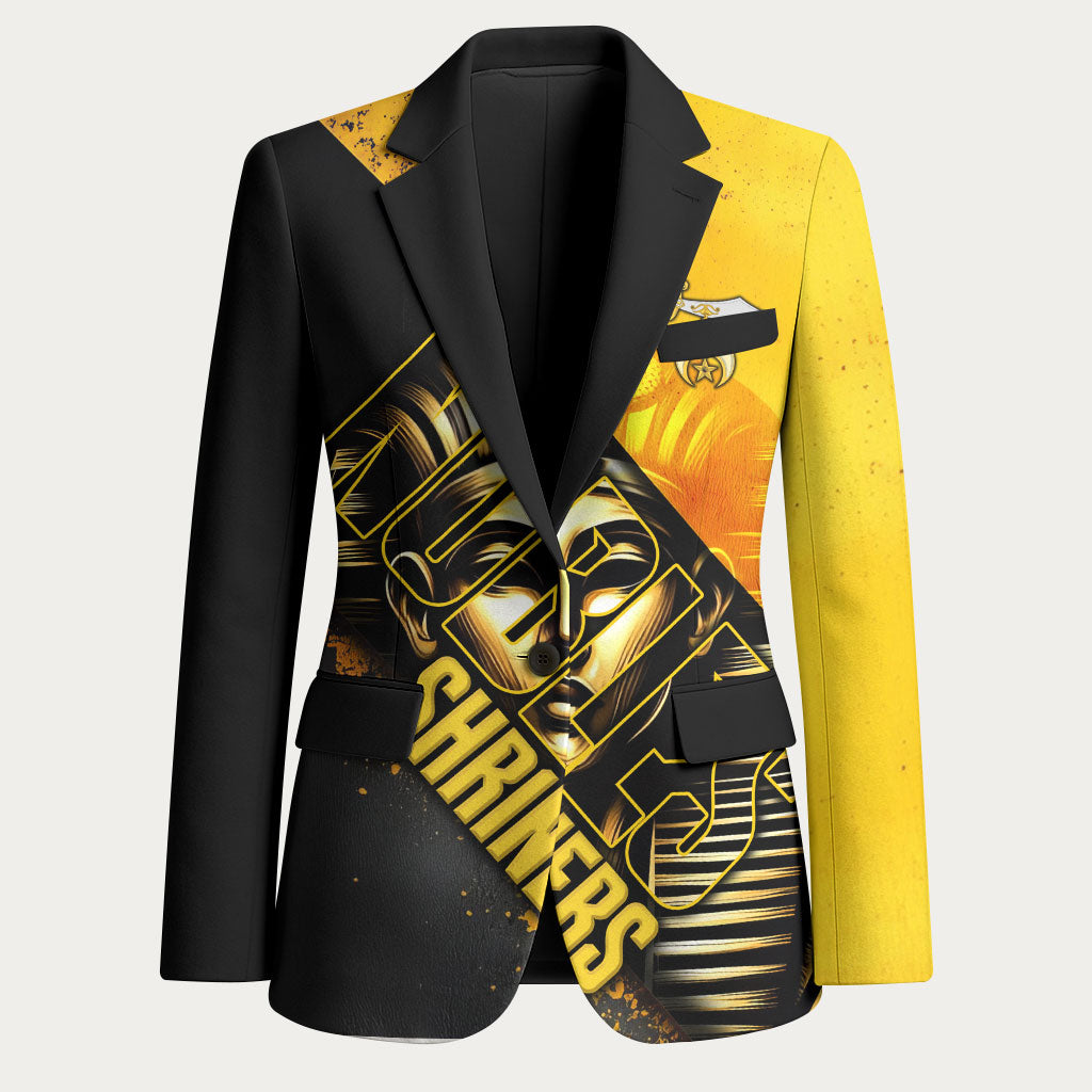Nobles Shriners Pharaoh Blazer Egyptian Pharaoh King Tut Art With Gold Scimitar Emblem