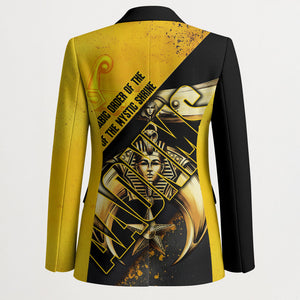 Nobles Shriners Pharaoh Blazer Egyptian Pharaoh King Tut Art With Gold Scimitar Emblem