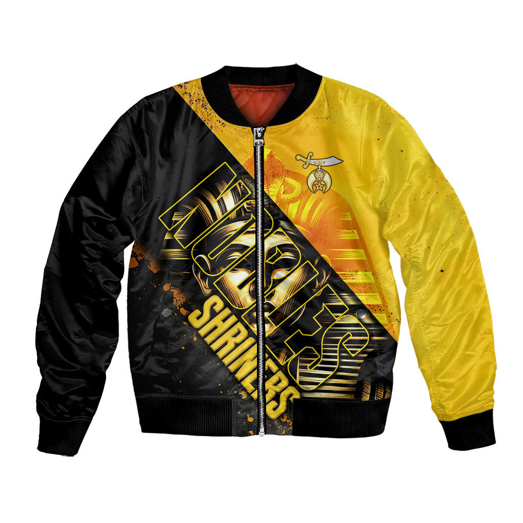 Nobles Shriners Pharaoh Bomber Jacket Egyptian Pharaoh King Tut Art With Gold Scimitar Emblem
