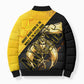 Nobles Shriners Pharaoh Bomber Puffer Jacket Egyptian Pharaoh King Tut Art With Gold Scimitar Emblem
