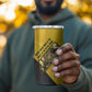 Nobles Shriners Pharaoh 4 in 1 Can Cooler Tumbler Egyptian Pharaoh King Tut Art With Gold Scimitar Emblem
