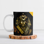 Nobles Shriners Pharaoh Ceramic Mug Egyptian Pharaoh King Tut Art With Gold Scimitar Emblem