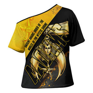 Nobles Shriners Pharaoh Cross Shoulder Shirt Egyptian Pharaoh King Tut Art With Gold Scimitar Emblem