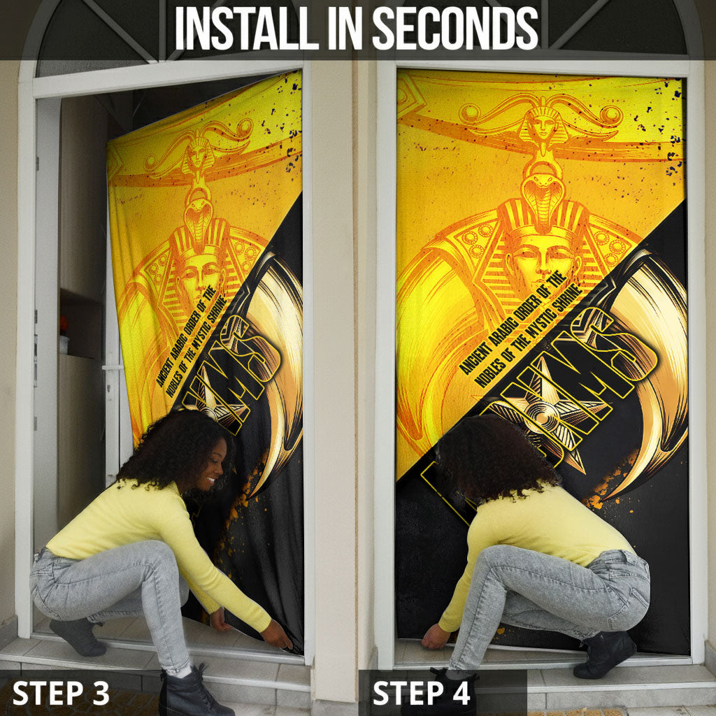 Nobles Shriners Pharaoh Door Cover Egyptian Pharaoh King Tut Art With Gold Scimitar Emblem