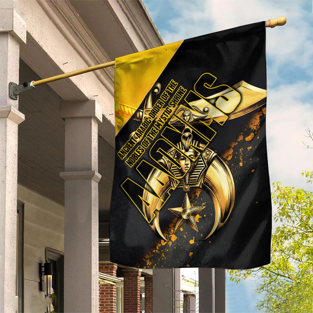 Nobles Shriners Pharaoh Garden Flag Egyptian Pharaoh King Tut Art With Gold Scimitar Emblem