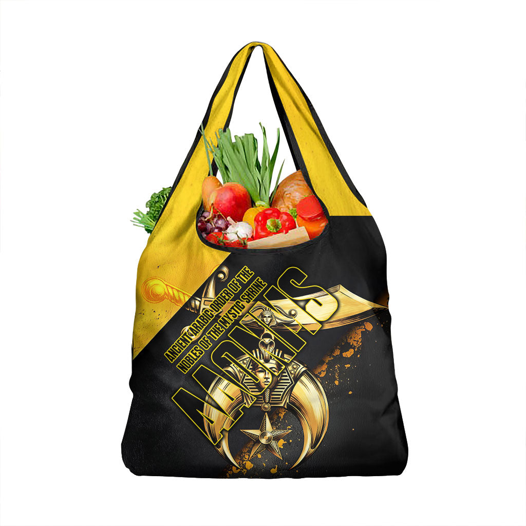 Nobles Shriners Pharaoh Grocery Bag Egyptian Pharaoh King Tut Art With Gold Scimitar Emblem