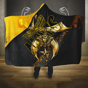 Nobles Shriners Pharaoh Hooded Blanket Egyptian Pharaoh King Tut Art With Gold Scimitar Emblem