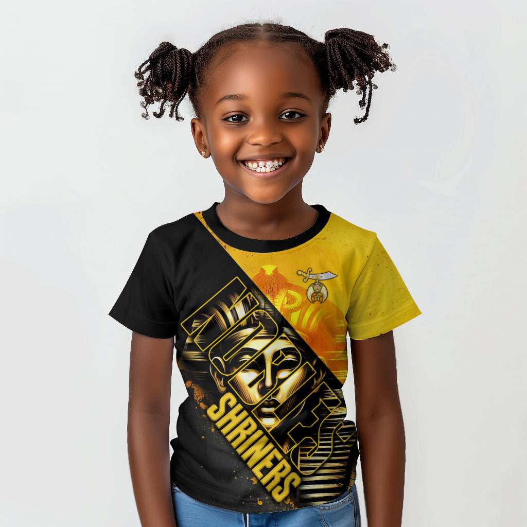 Nobles Shriners Pharaoh Kid T shirt Egyptian Pharaoh King Tut Art With Gold Scimitar Emblem