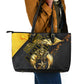 Nobles Shriners Pharaoh Leather Tote Bag Egyptian Pharaoh King Tut Art With Gold Scimitar Emblem