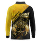 Nobles Shriners Pharaoh Long Sleeve Polo Shirt Egyptian Pharaoh King Tut Art With Gold Scimitar Emblem