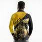 Nobles Shriners Pharaoh Long Sleeve Polo Shirt Egyptian Pharaoh King Tut Art With Gold Scimitar Emblem