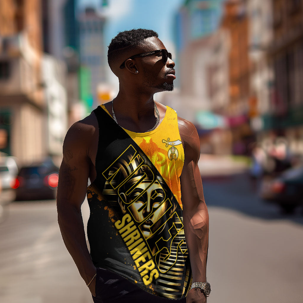 Nobles Shriners Pharaoh Men Tank Top Egyptian Pharaoh King Tut Art With Gold Scimitar Emblem