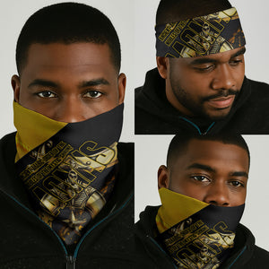 Nobles Shriners Pharaoh Neck Gaiter Egyptian Pharaoh King Tut Art With Gold Scimitar Emblem