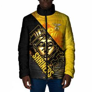 Nobles Shriners Pharaoh Padded Jacket Egyptian Pharaoh King Tut Art With Gold Scimitar Emblem