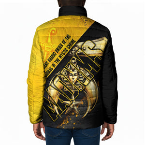 Nobles Shriners Pharaoh Padded Jacket Egyptian Pharaoh King Tut Art With Gold Scimitar Emblem