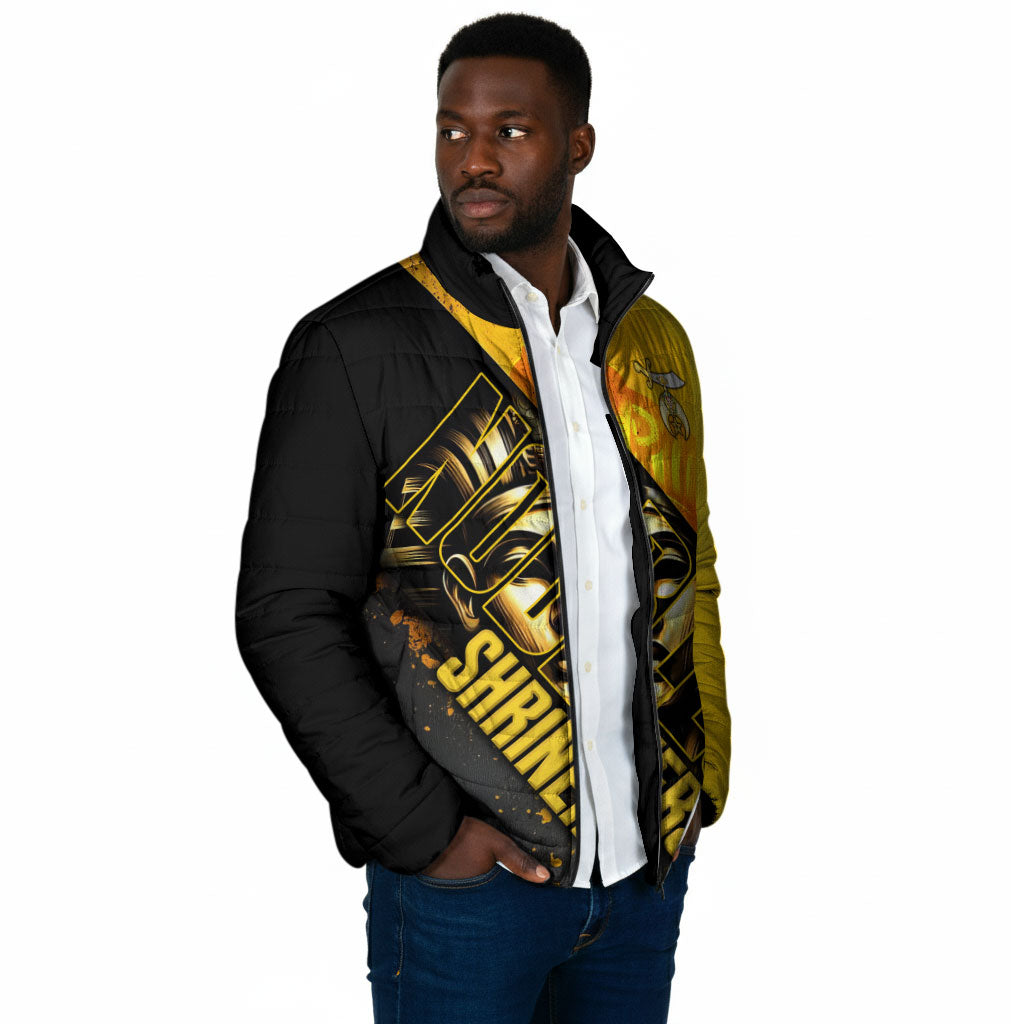 Nobles Shriners Pharaoh Padded Jacket Egyptian Pharaoh King Tut Art With Gold Scimitar Emblem