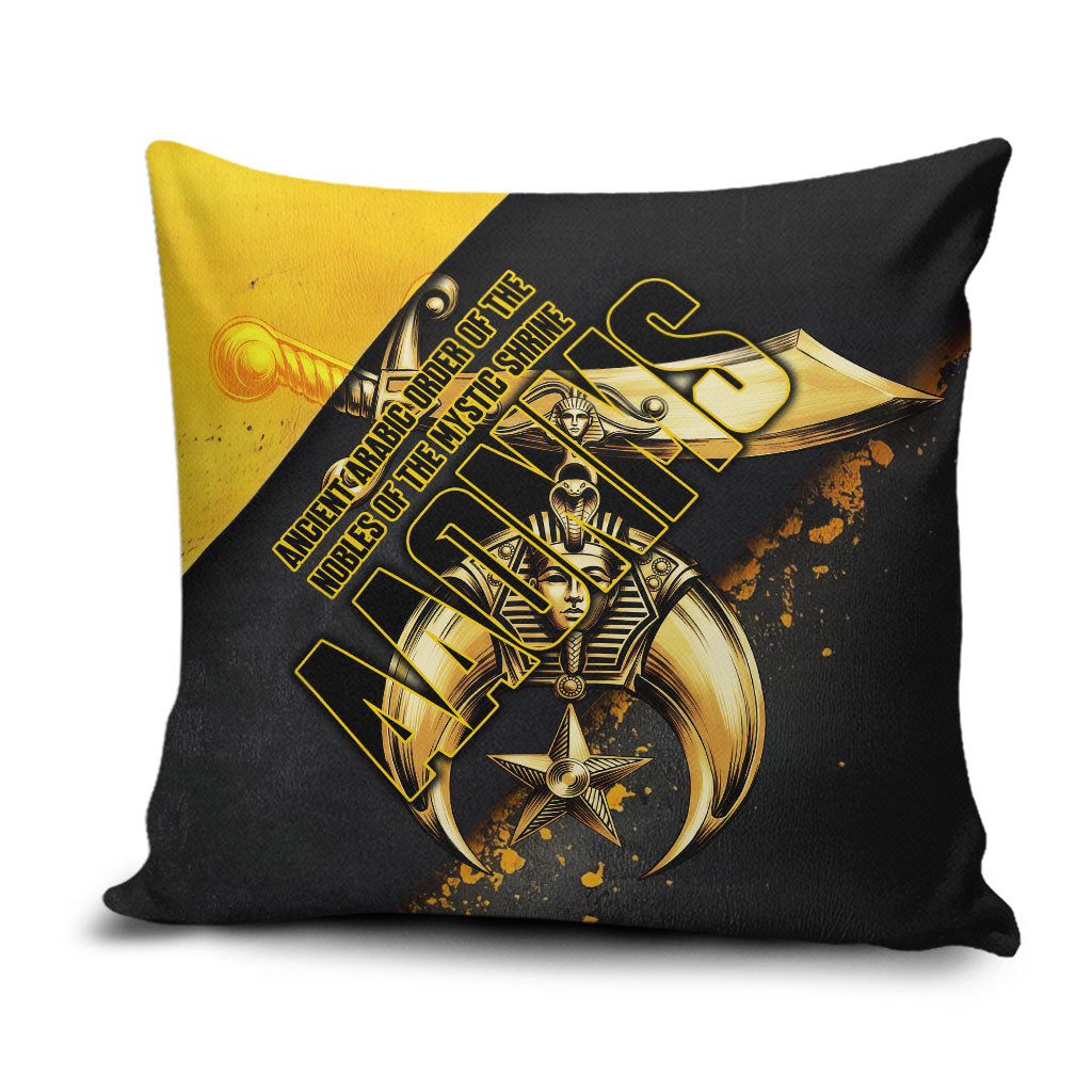 Nobles Shriners Pharaoh Pillow Cover Egyptian Pharaoh King Tut Art With Gold Scimitar Emblem