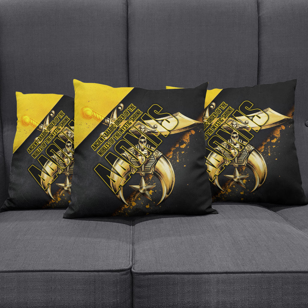 Nobles Shriners Pharaoh Pillow Cover Egyptian Pharaoh King Tut Art With Gold Scimitar Emblem