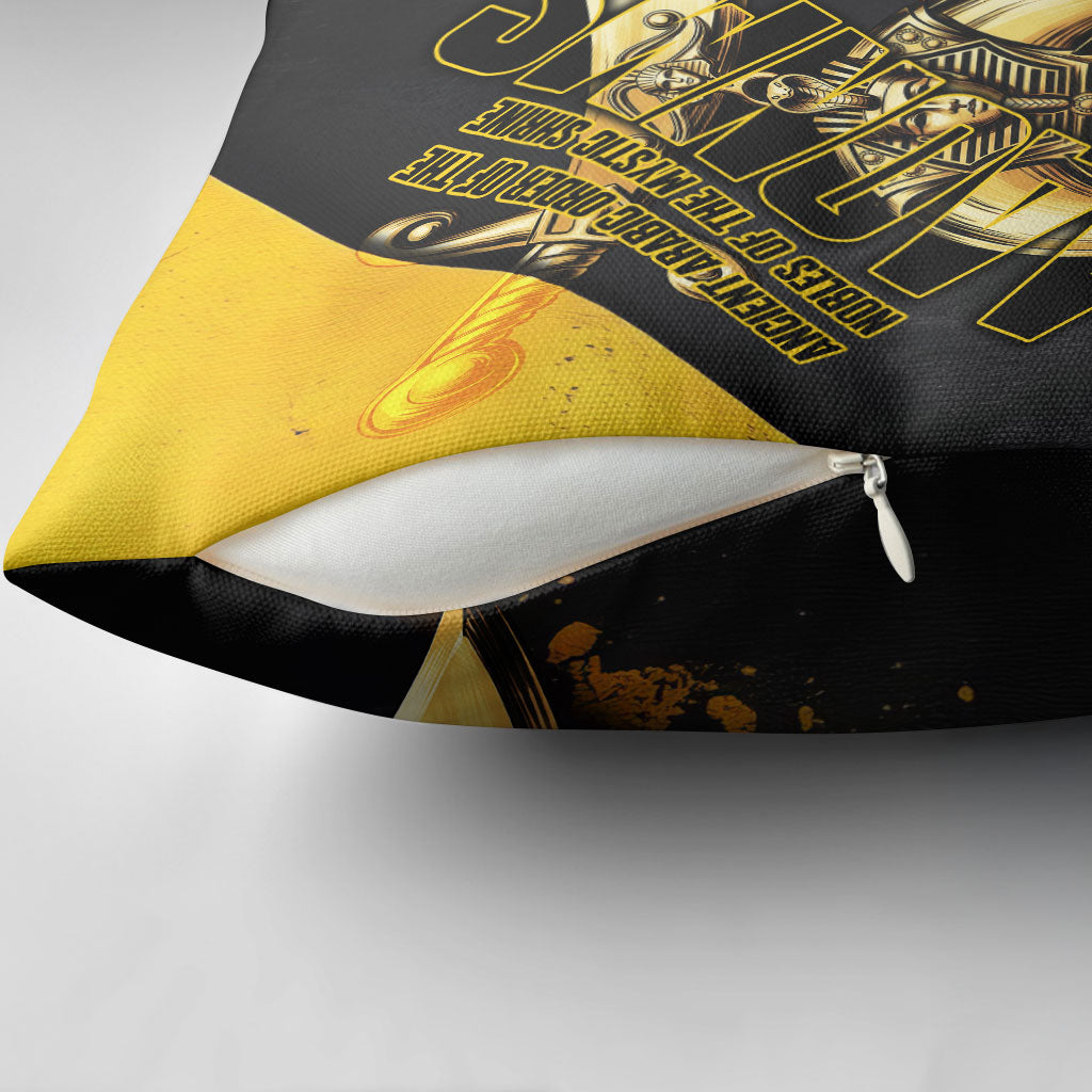 Nobles Shriners Pharaoh Pillow Cover Egyptian Pharaoh King Tut Art With Gold Scimitar Emblem