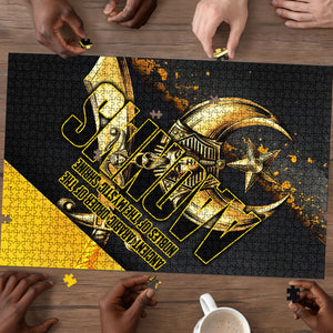 Nobles Shriners Pharaoh Puzzle Egyptian Pharaoh King Tut Art With Gold Scimitar Emblem