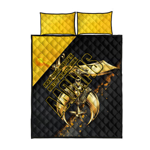 Nobles Shriners Pharaoh Quilt Bed Set Egyptian Pharaoh King Tut Art With Gold Scimitar Emblem