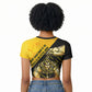 Nobles Shriners Pharaoh Raglan Cropped T shirt Egyptian Pharaoh King Tut Art With Gold Scimitar Emblem