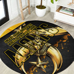 Nobles Shriners Pharaoh Round Carpet Egyptian Pharaoh King Tut Art With Gold Scimitar Emblem