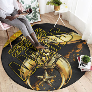 Nobles Shriners Pharaoh Round Carpet Egyptian Pharaoh King Tut Art With Gold Scimitar Emblem