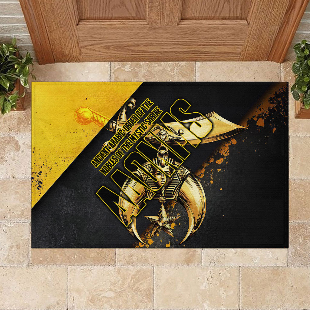 Nobles Shriners Pharaoh Rubber Doormat Egyptian Pharaoh King Tut Art With Gold Scimitar Emblem