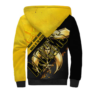 Nobles Shriners Pharaoh Sherpa Hoodie Egyptian Pharaoh King Tut Art With Gold Scimitar Emblem