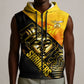 Nobles Shriners Pharaoh Sleeveless Zip Hoodie Egyptian Pharaoh King Tut Art With Gold Scimitar Emblem