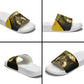 Nobles Shriners Pharaoh Slide Sandals Egyptian Pharaoh King Tut Art With Gold Scimitar Emblem