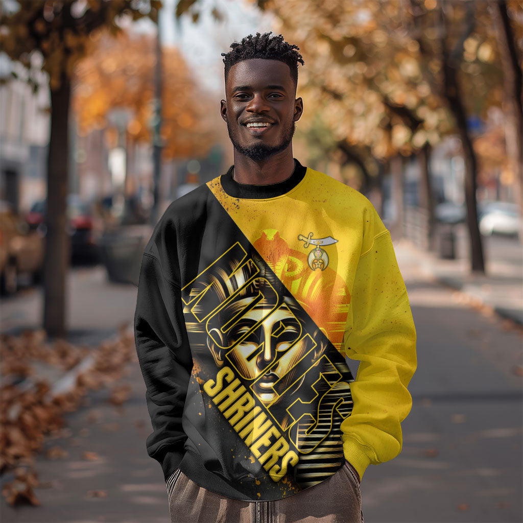 Nobles Shriners Pharaoh Sweatshirt Egyptian Pharaoh King Tut Art With Gold Scimitar Emblem