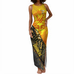 Nobles Shriners Pharaoh Tank Maxi Dress Egyptian Pharaoh King Tut Art With Gold Scimitar Emblem